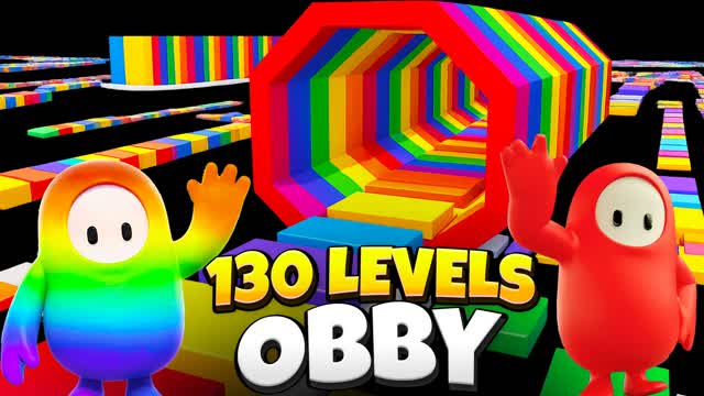 🌈FALL GUYS 130+ OBBY PARKOUR