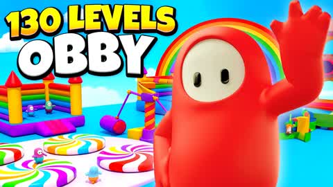 🌈FALL GUYS 130+ OBBY PARKOUR