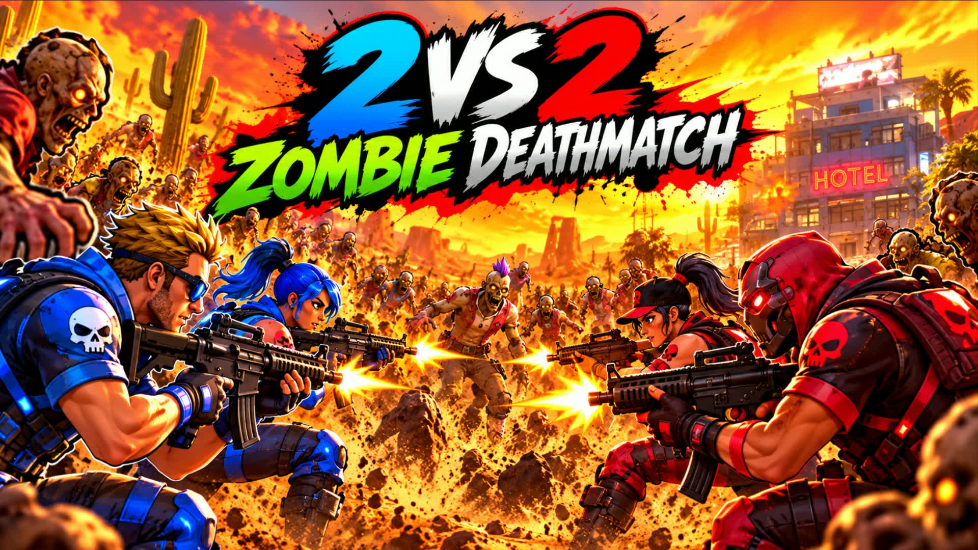 2 VS 2 ZOMBIE DEATHMATCH!