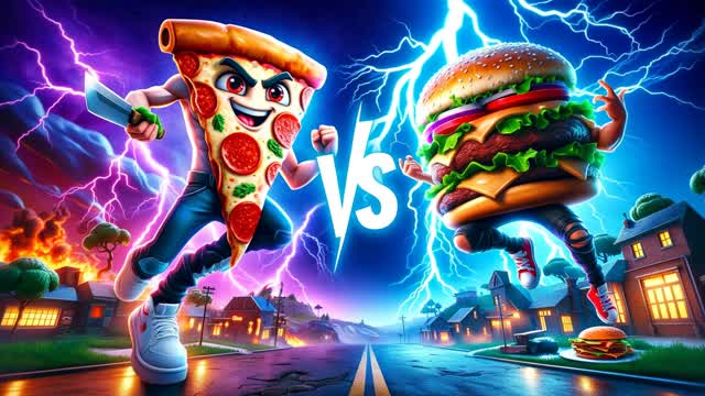 🔴HAMBURGER VS PIZZA🔵