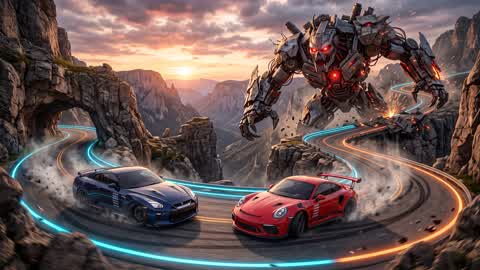 Mecha Canyon Drift: Run! 🏎️💥