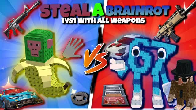 Steal a Brainrot – 1v1 All Weapons Arena