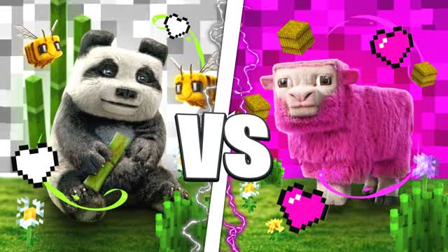 🦩SHEEP VS PANDA 🐼 WHITE VS PINK🗡️
