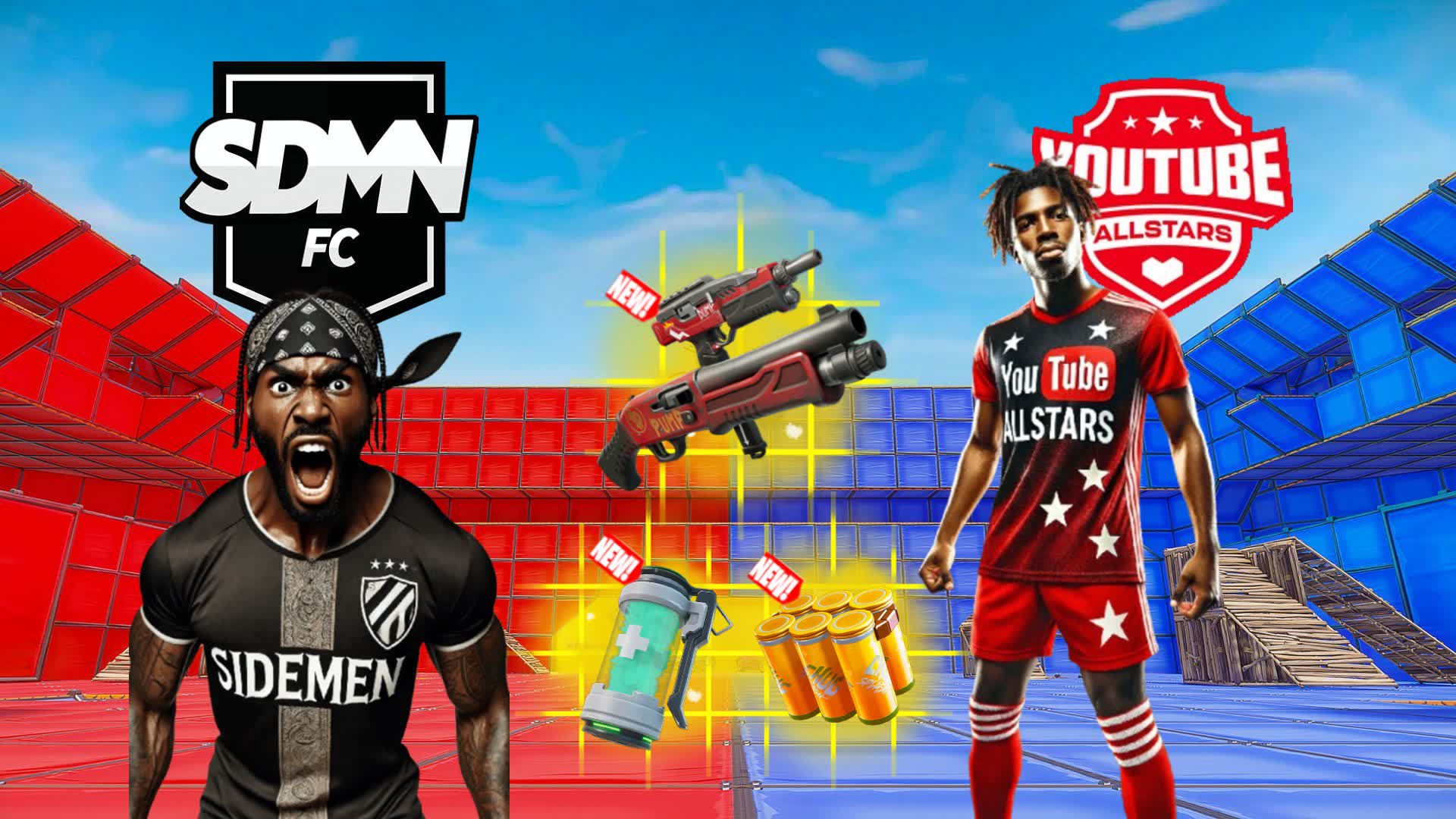 SDMN VS YOUTUBE ALLSTARS RED VS BLUE🔴🔵
