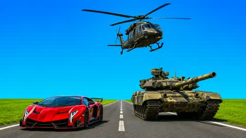HELICOPTER VS CAR VS TANK