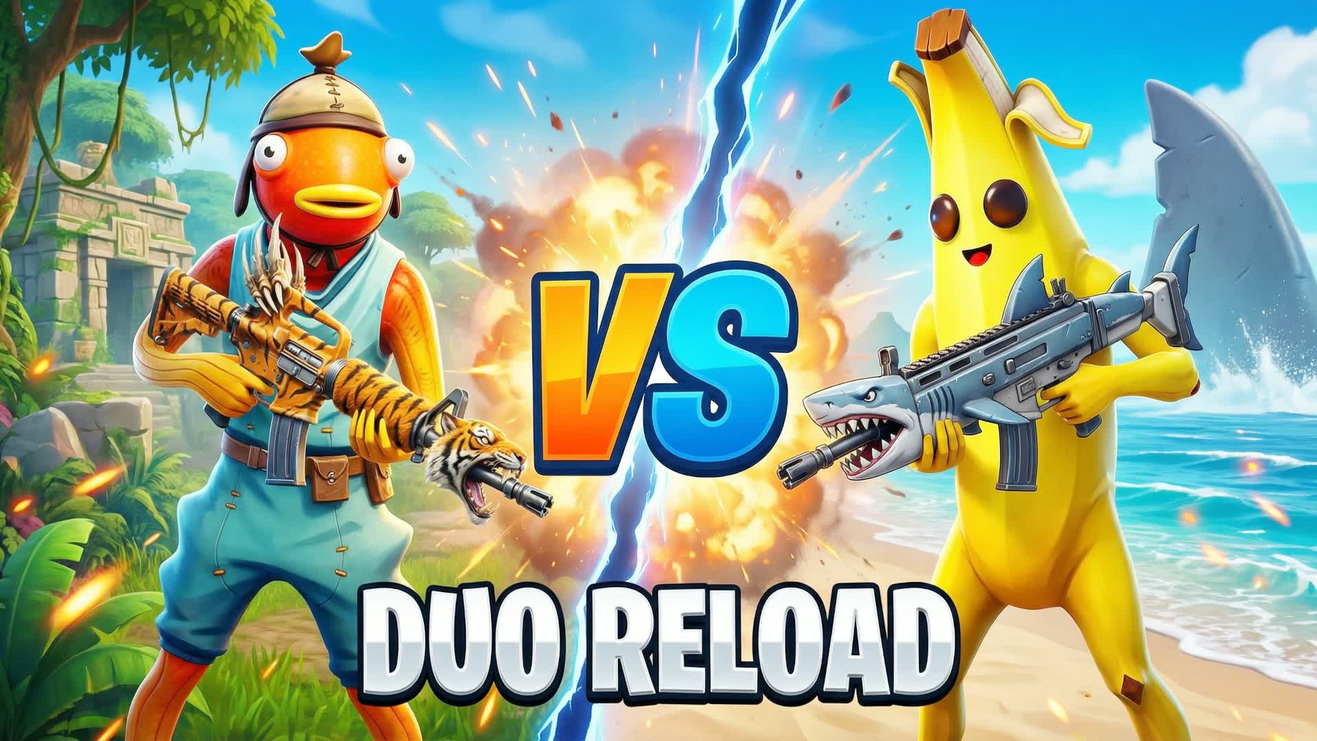 DUO リロード: アリーナ粘着爆弾2v2 🦈🐯