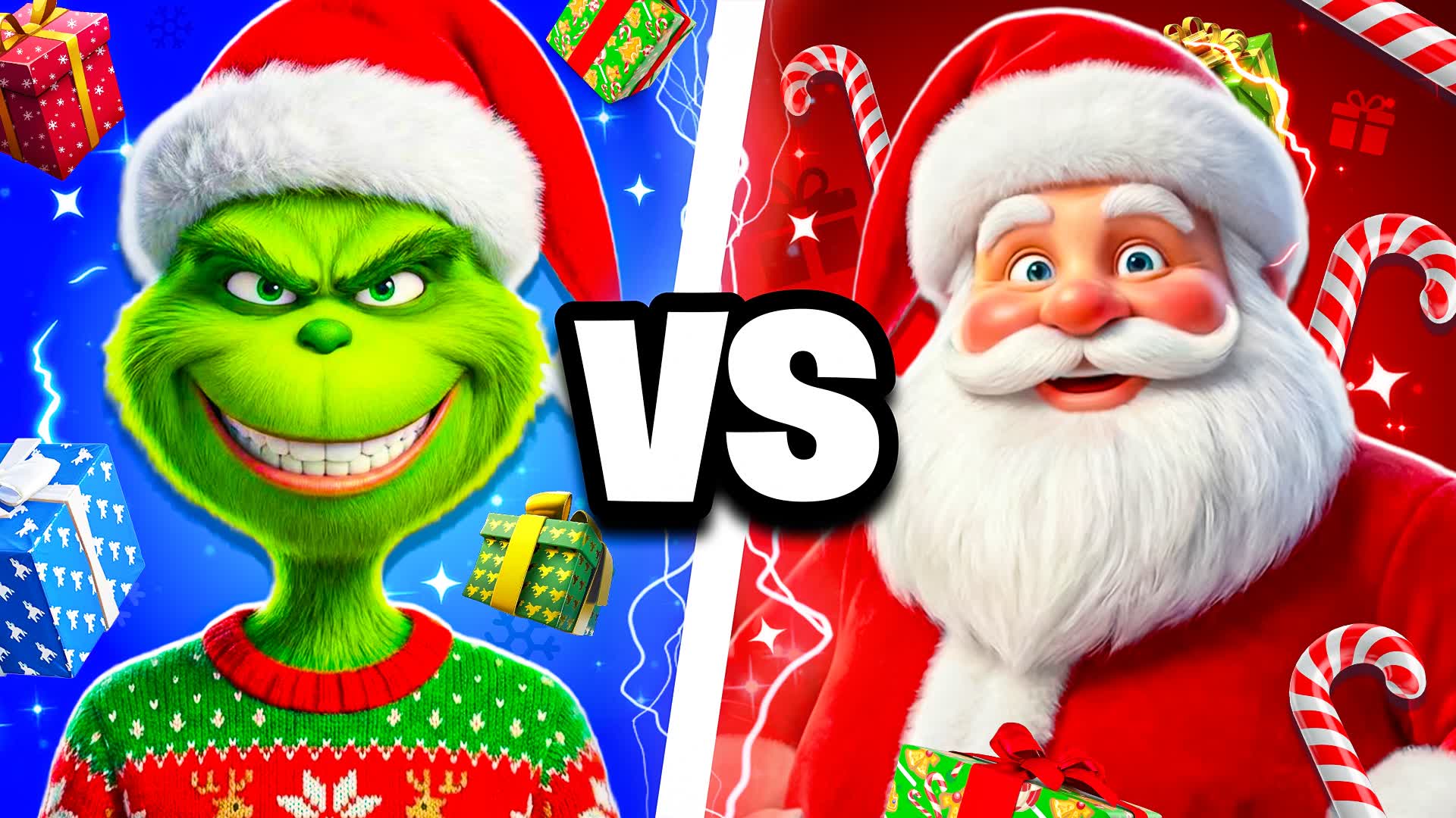 🐸GRINCH VS SANTA CHAOS RED VS BLUE 🔴🔵