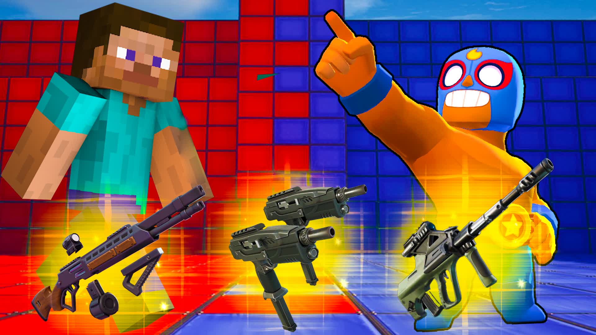 STEVE VS EL PRIMO 🔴RED VS BLUE🔵