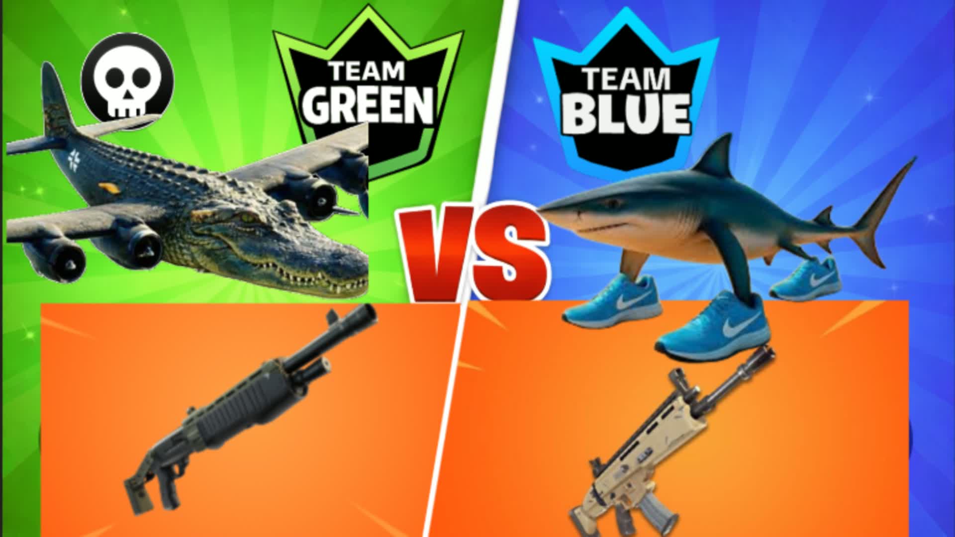 グリーン vs ブルー