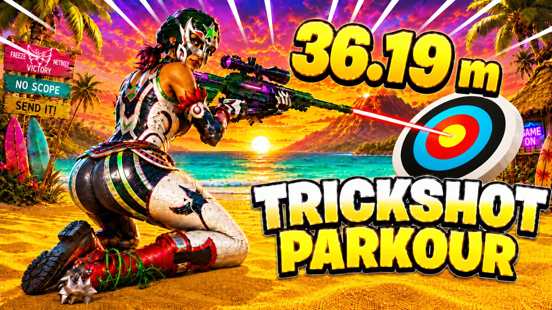 🌋🎯BIG VOLCANO TRICKSHOT PARKOUR🌡️🌠
