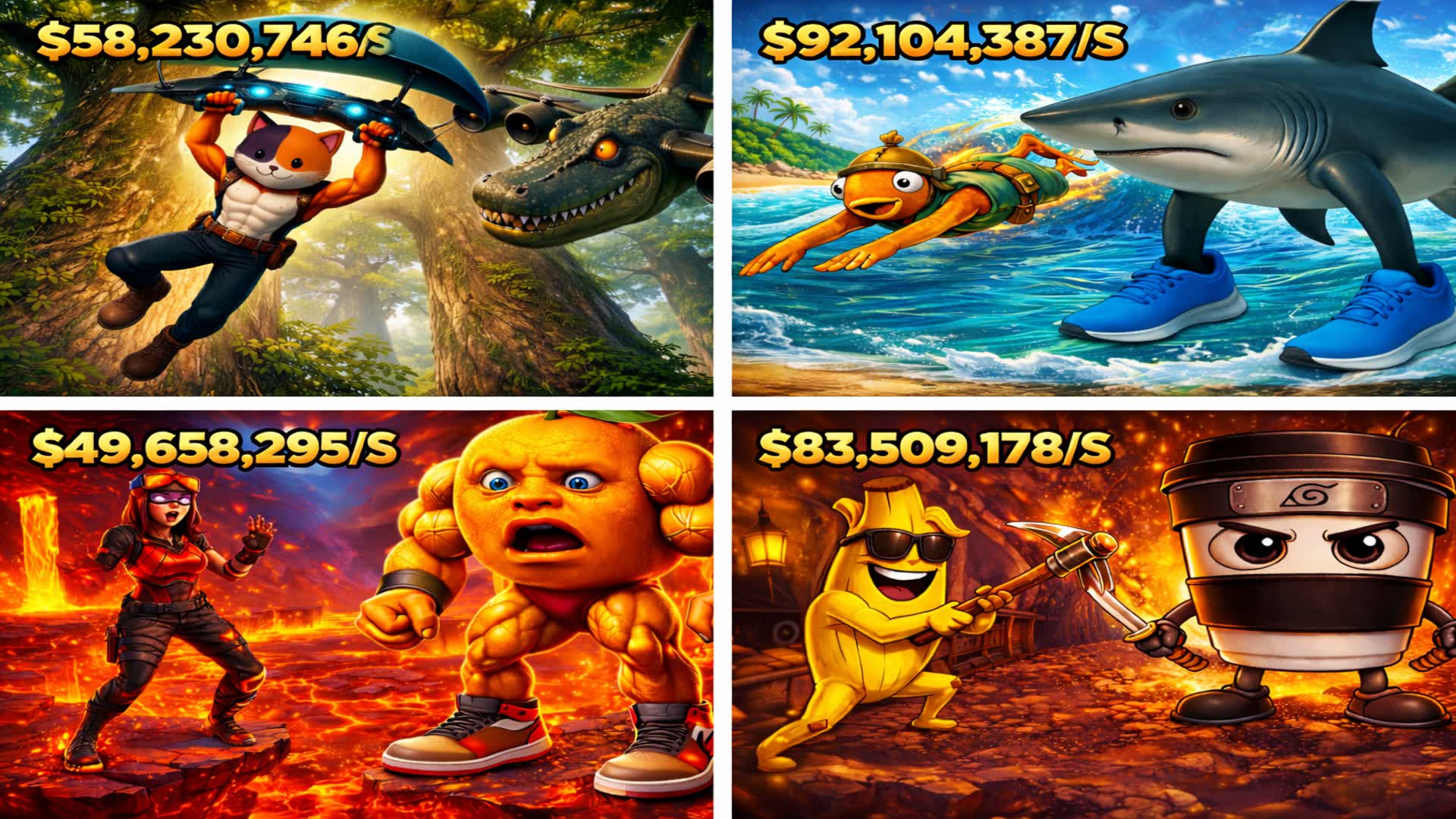 Brainrot 津波 溶岩 採掘 オールインワン