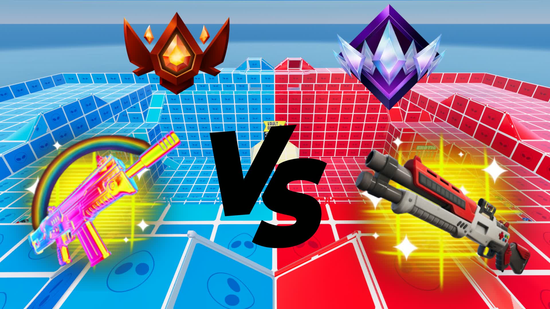 VERMELHO CRAYZ VS AZUL LOUCO 🔴🔵 — Fortnite island 0332-3606-1527 by vdr veracruzxs