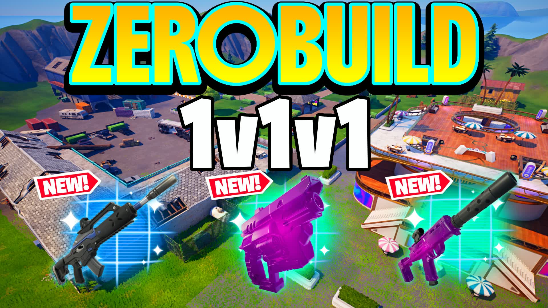 RAPID 1v1v1 Zero Build💪زيرو بيلد 1 ضد 1