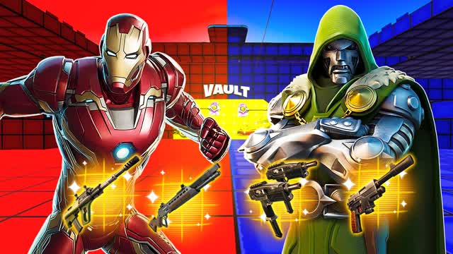 IRON MAN MARK 45 VS DR DOOM RED VS BLUE