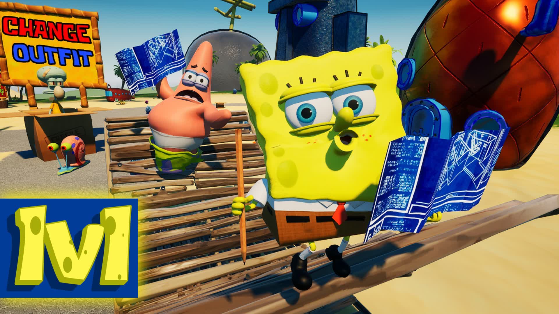 Spongebob 1v1 with Music 🧽🌈🙌🌈 533185016585 by ninjurry Fortnite