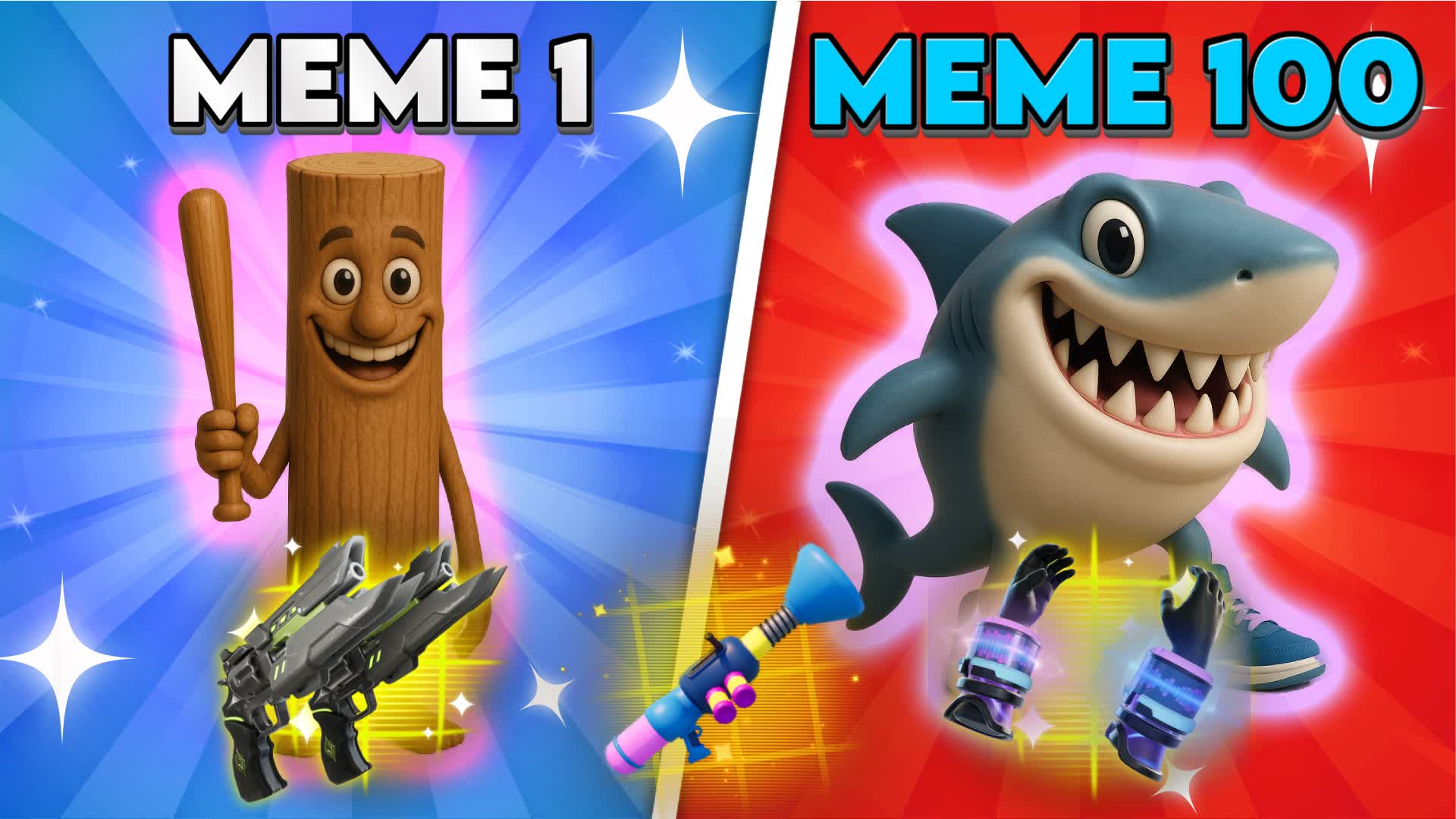 🤩Crazy Meme GUN GAME ONE SHOT🥀