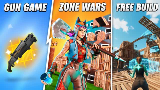 GUN GAME + ZONE WARS + FREE BUILD