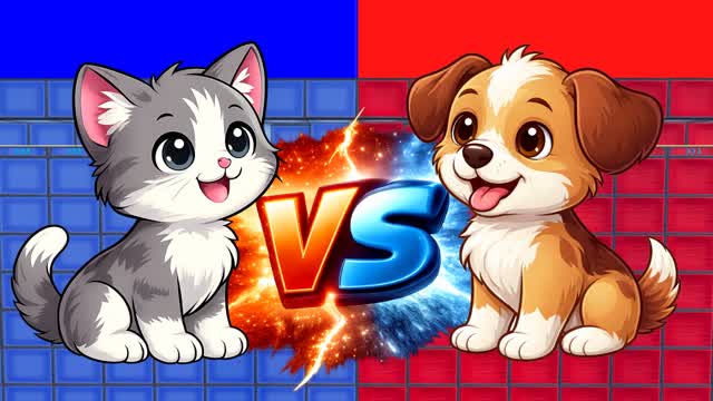 Cat VS Dog Super ⭐️ Red vs Blue 🔴🔵