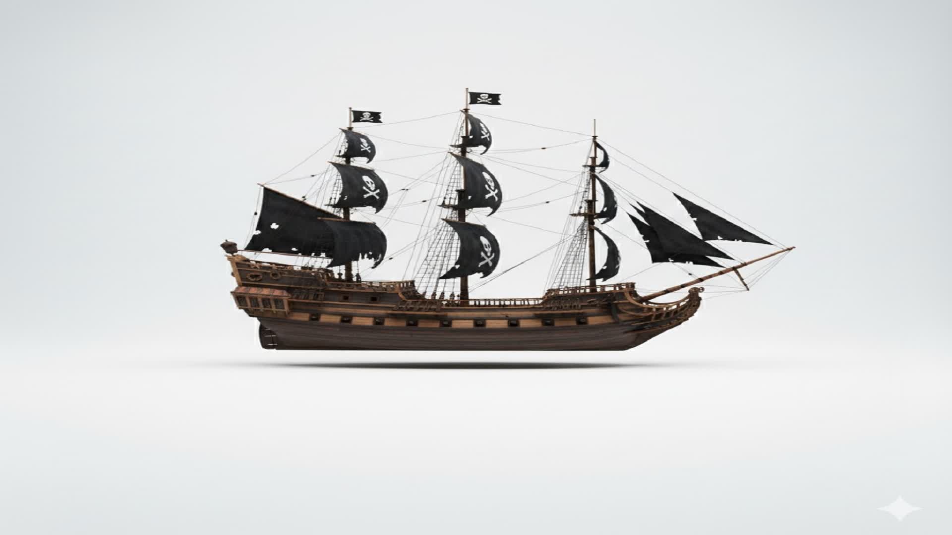 UM NAVIO FLUTUANDO NO MEIO DO NADA