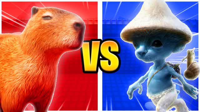 🦦CAPYBARA & SMURF CAT😼 🥵RED VS BLUE🥶