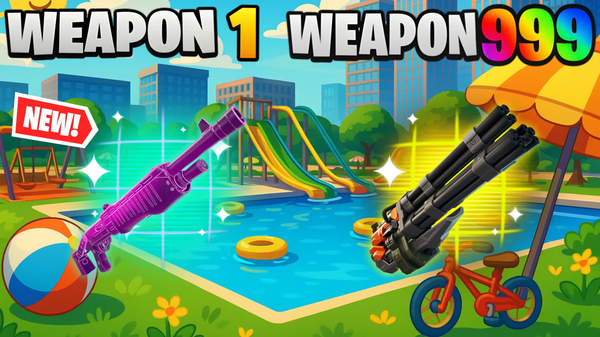 ☀️ SUMMER GUN GAME 🌊 SWIMING POOL ⭐️