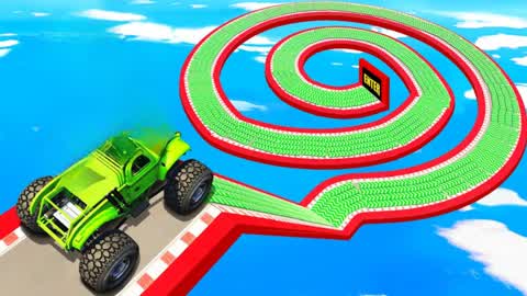 IMPOSSIBLE ZIGZAG CAR PARKOUR RACE