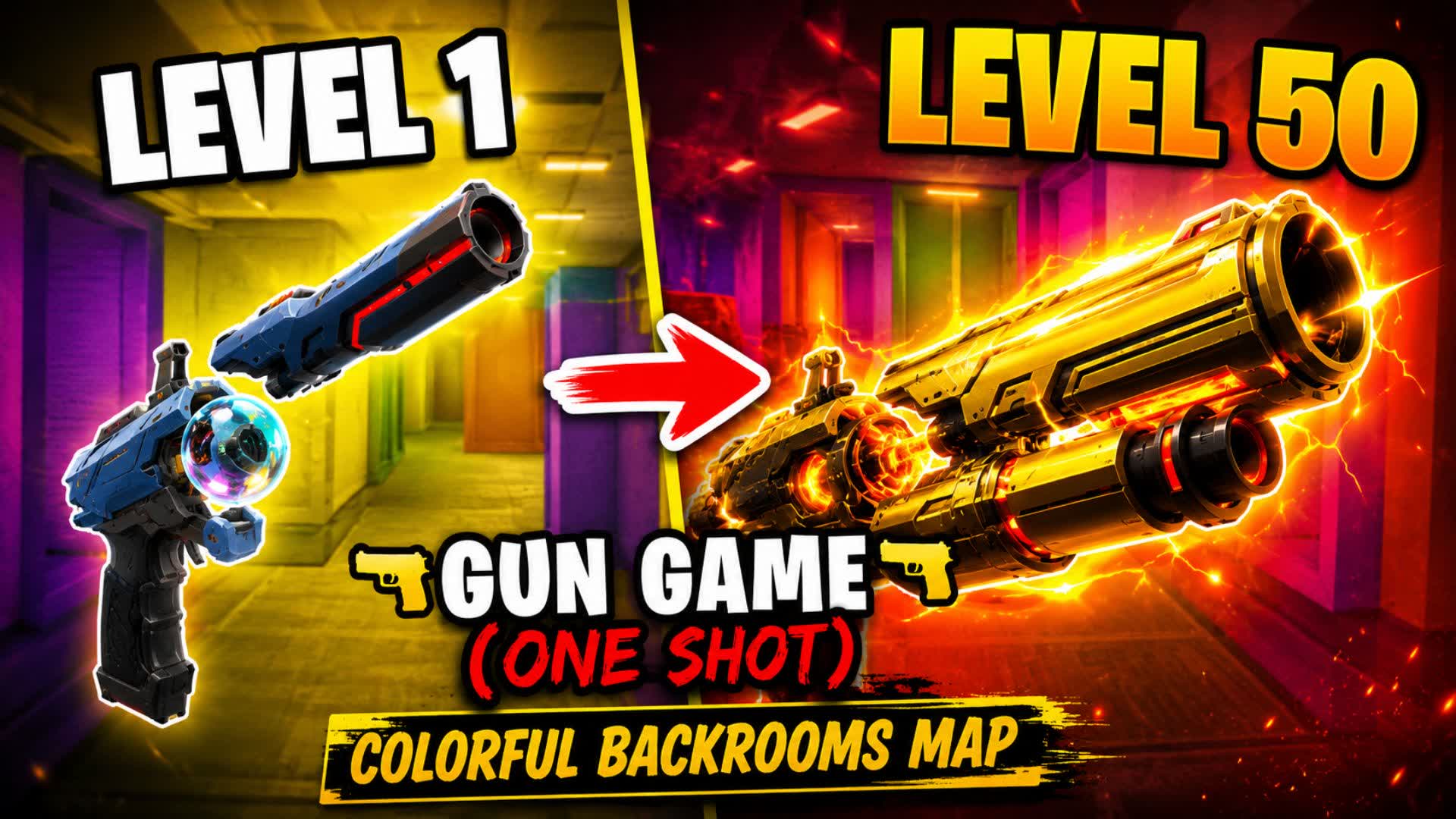 🗿GUN GAME🗿 (One Shot) backrooms map