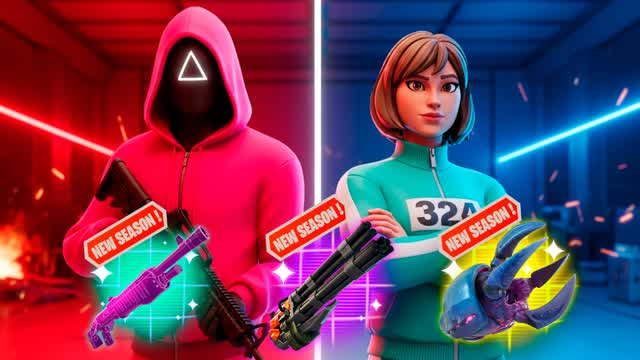 🦑 MEGA SQUID GAME 🔴RED VS BLUE🔵