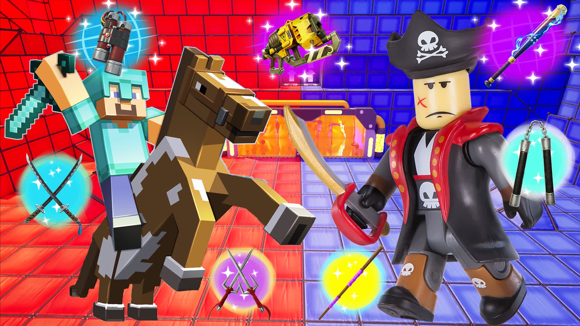 TMNT 🔴🔵 MINE VS ROBLOX