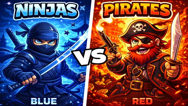 RED VS BLUE  AA🔴🔵- NINJA VS PIRATES