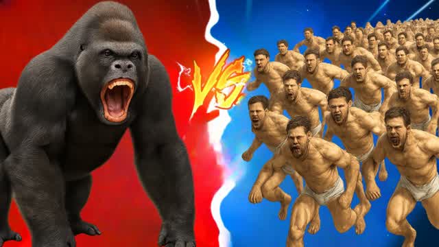 GORILLA VS 100 MEN