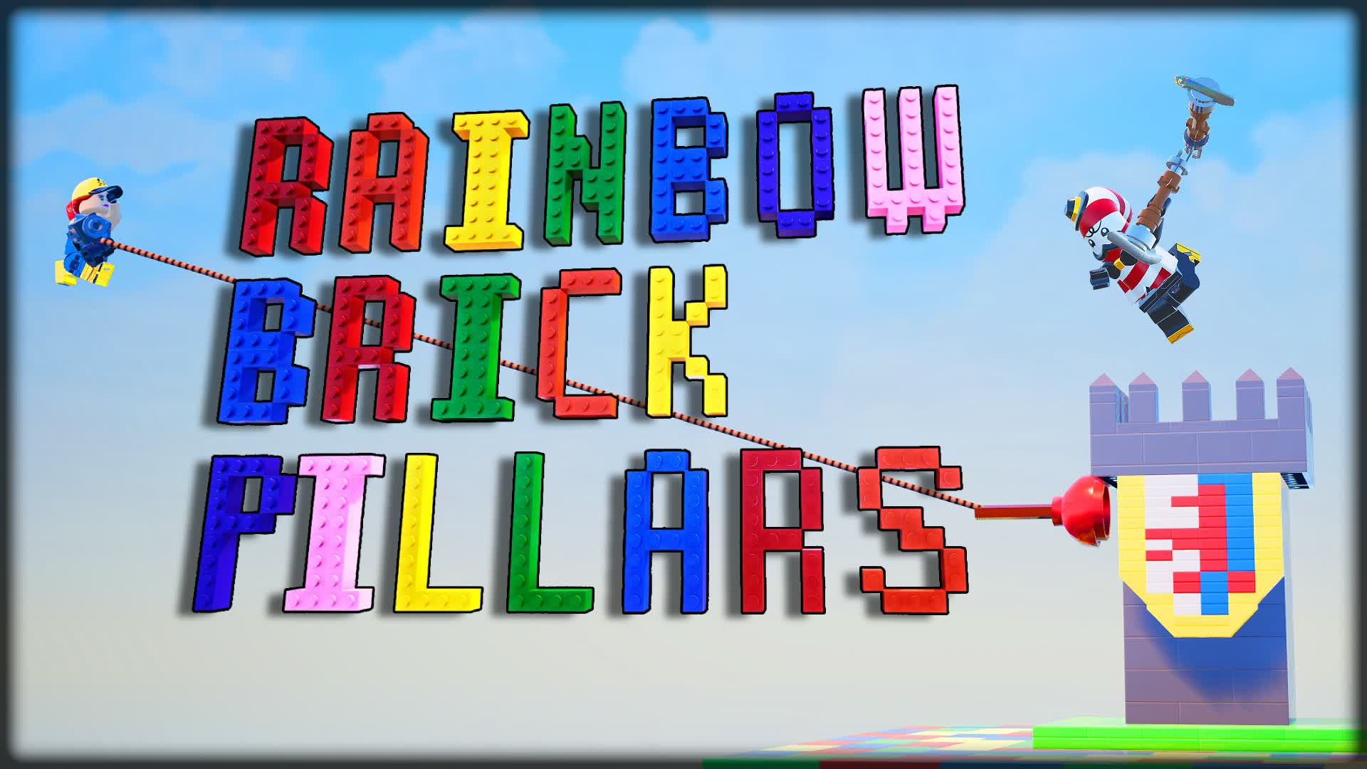 Rainbow Brick Pillars