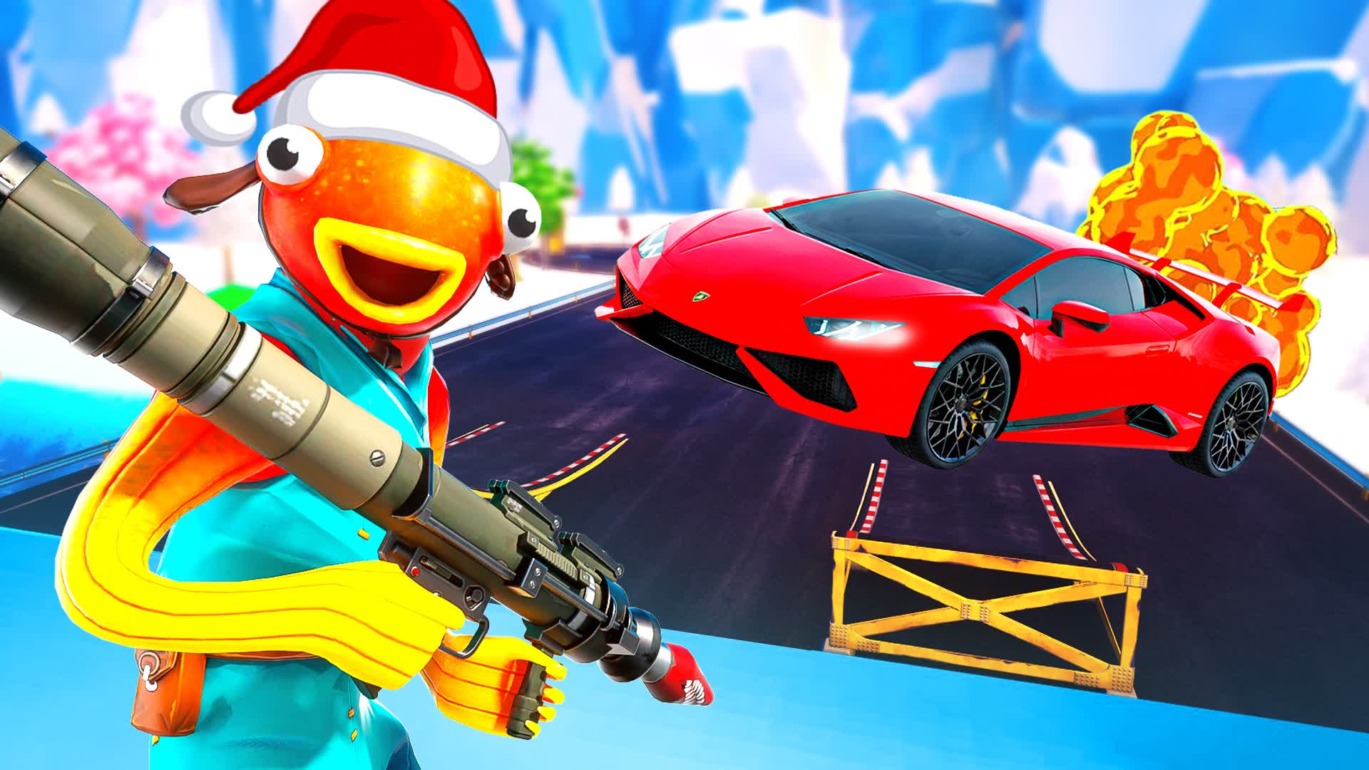 ❄️ WINTER ROCKETS VS CARS  - FUNY