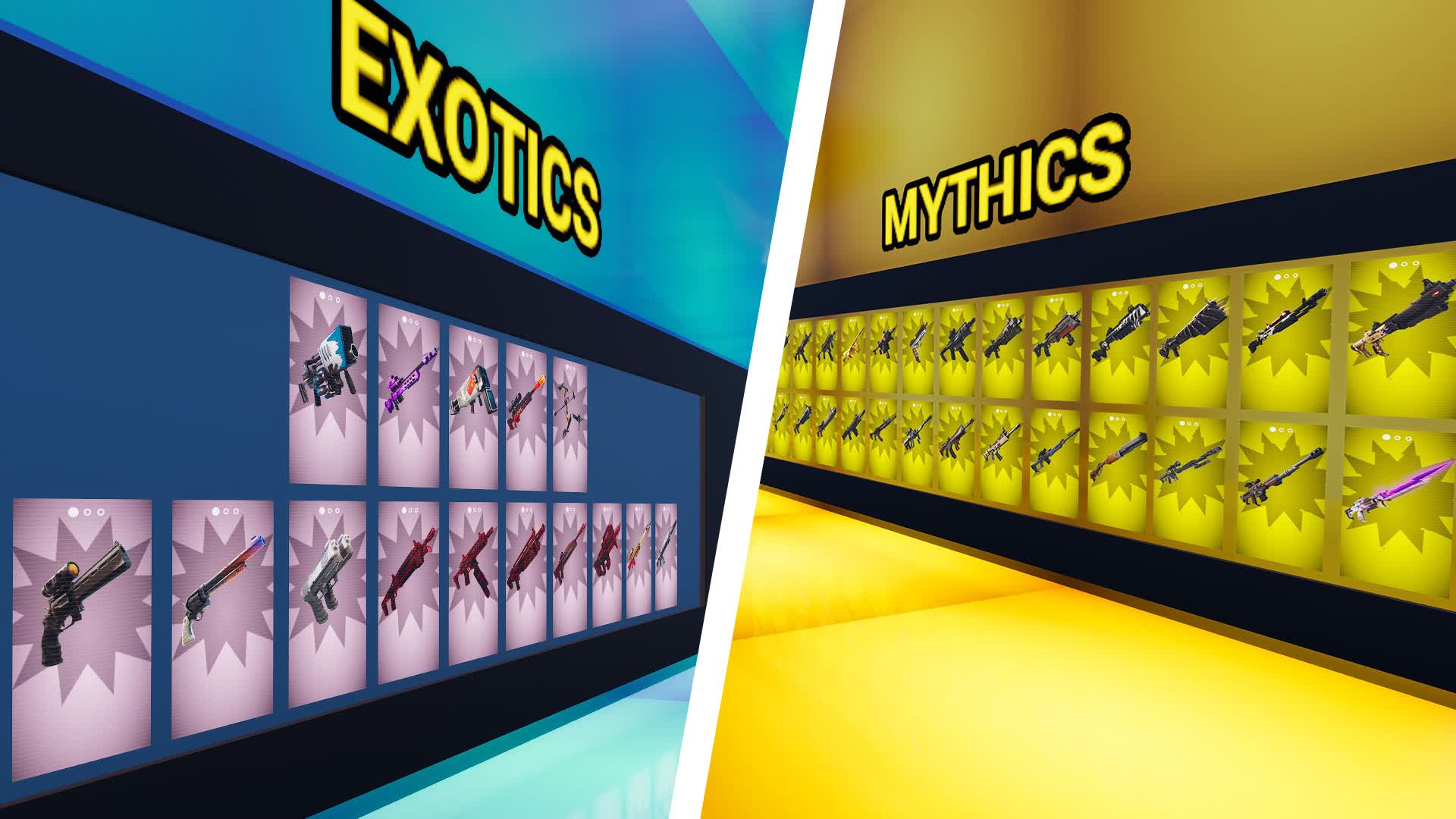 ⭐ MYTHICS VS EXOTICS 💎 8761-4386-0924 by leximoo - Fortnite Creative ...