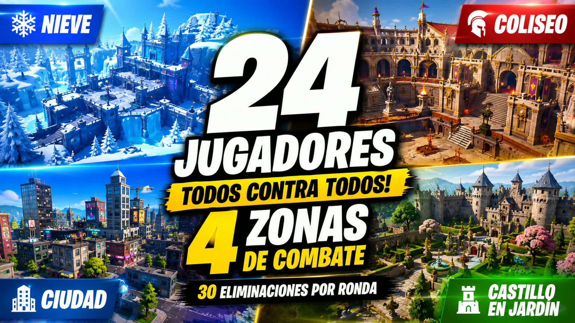 24 JUGADORES | 4 ZONAS DE COMBATE