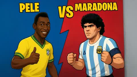 PELE vs MARADONA - BRAZIL vs ARGENTINA