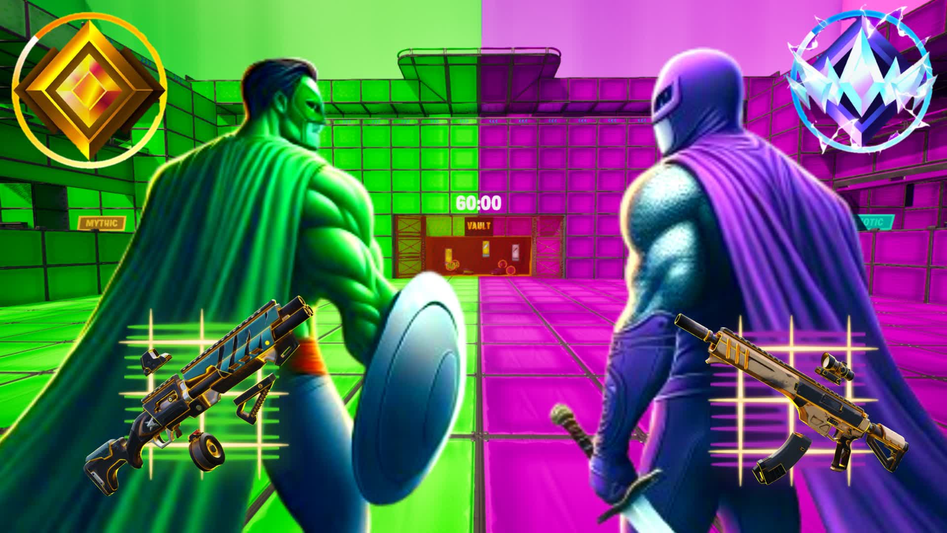 CRAZY GREEN VS PURPLE 153370179372 من ابتكار editpump Fortnite