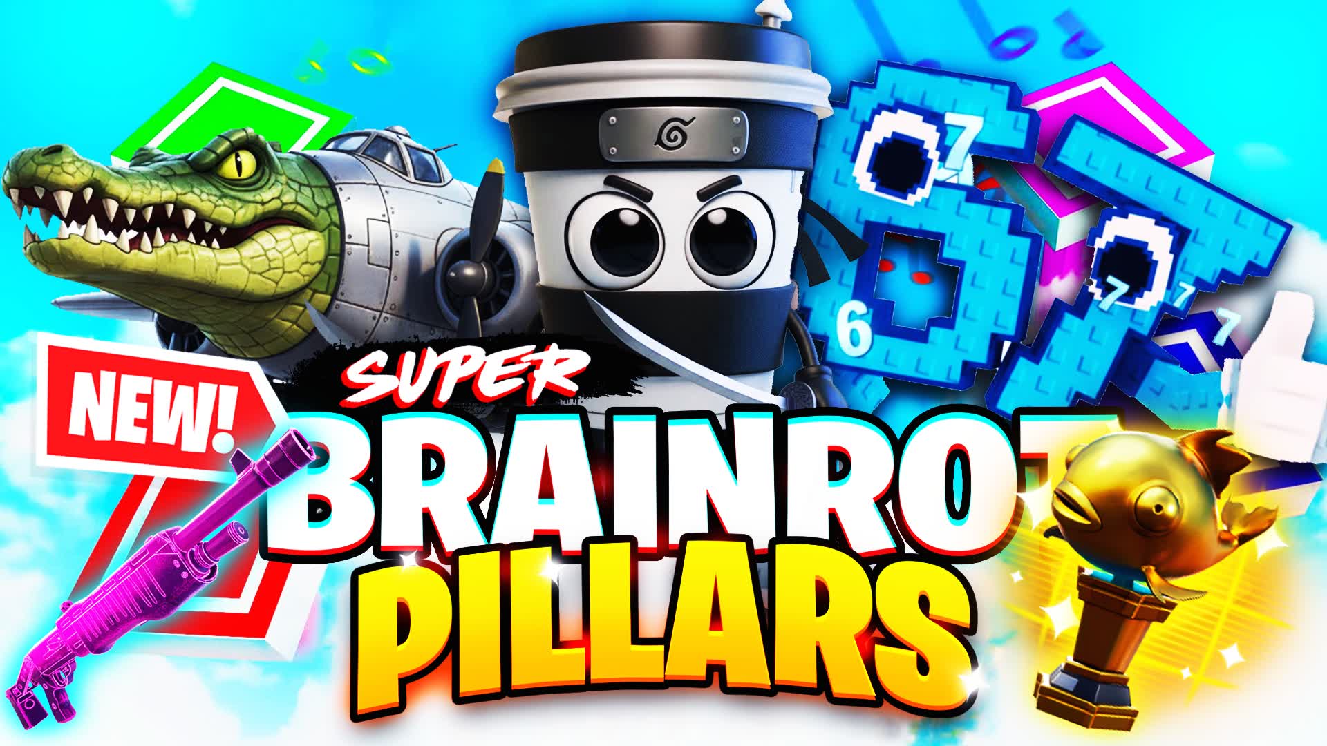 SUPER BRAINROT PILLARS! 🤣🧠 0174-6767-8582 by creepers - フォート
