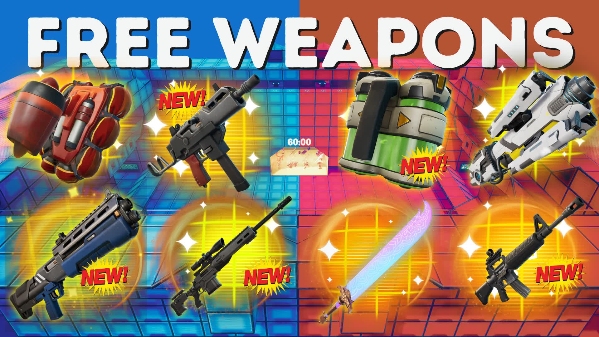 FREE WEAPONS RED 🔴VS BLUE 🔵