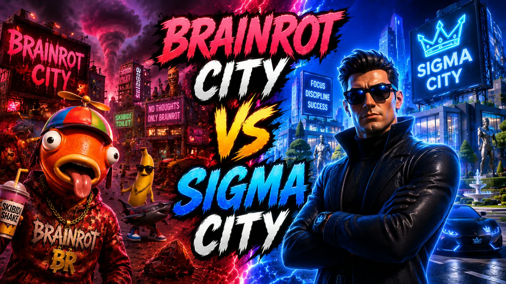 Brainrot vs Sigma ( red vs blue)