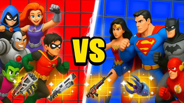 Red Titans Vs Blue Justice League 🔴🔵