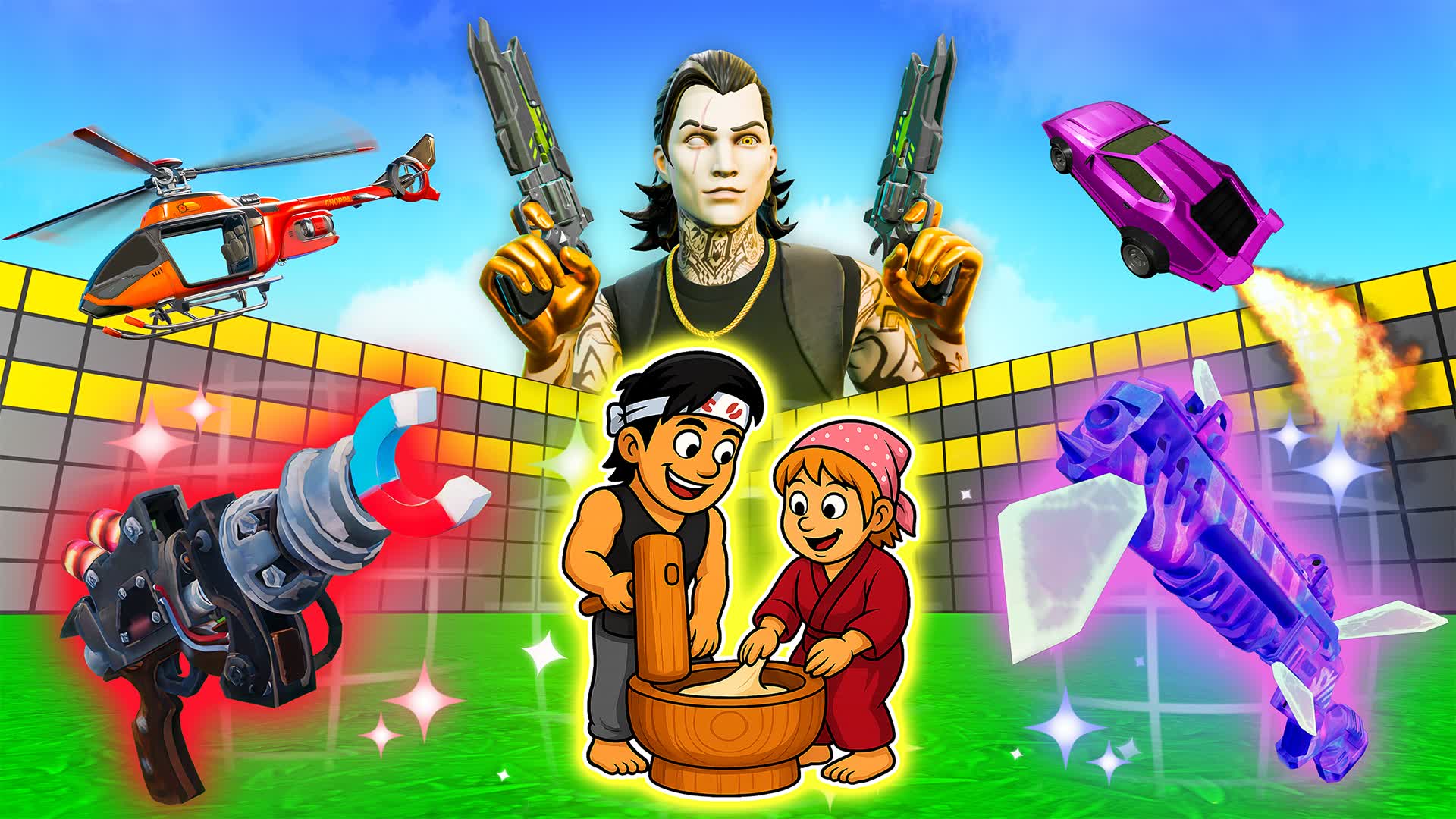 1V1 FFA all WEAPONS & RIDES