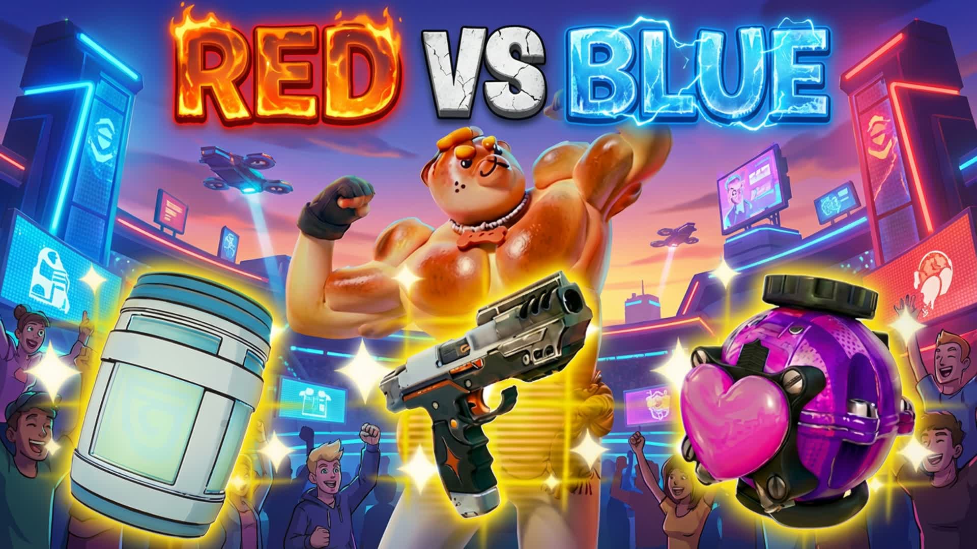 🔴🔵レッド対ブルー🔴🔵、🔴🔵付き