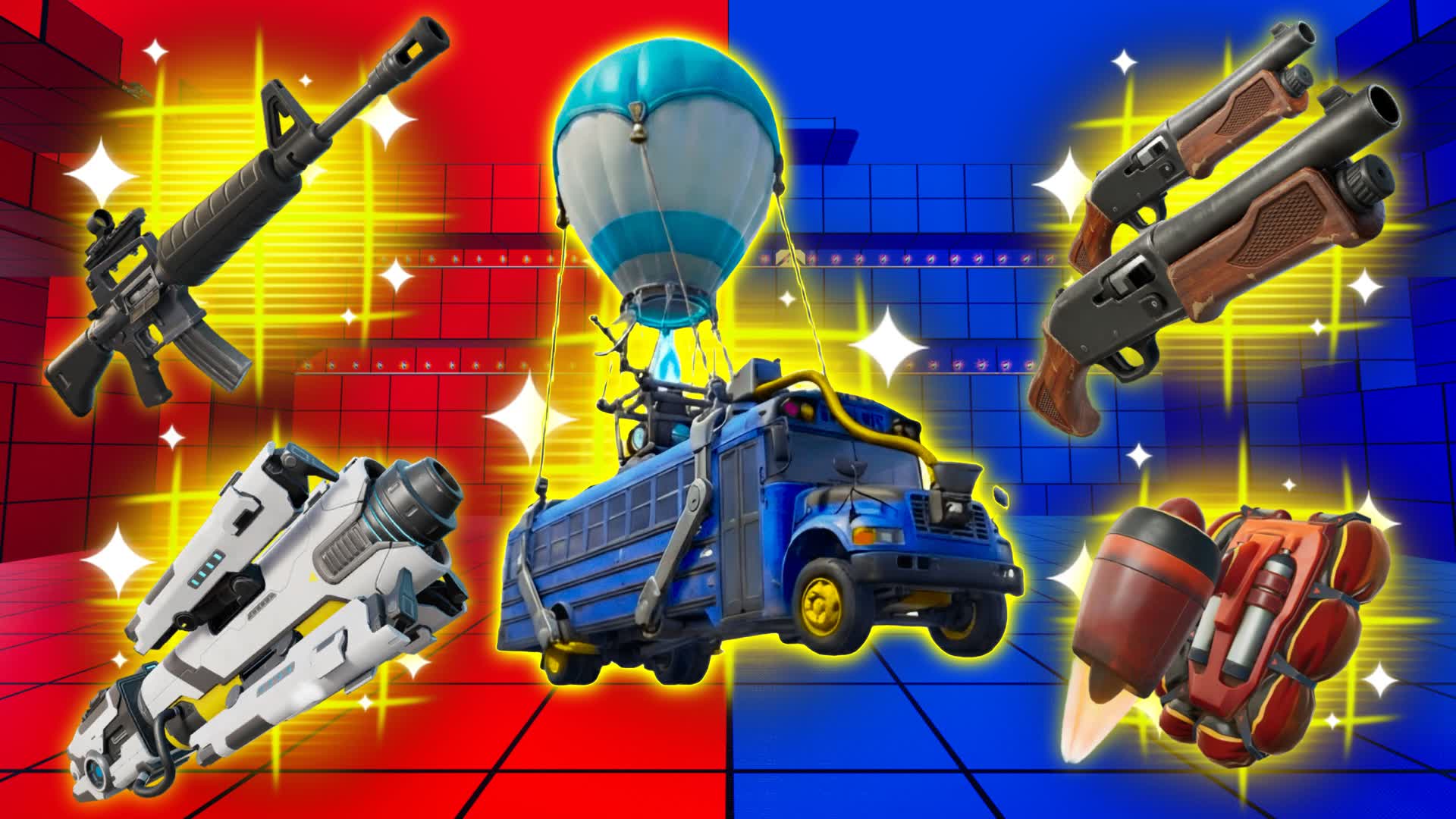 BATTLE BUS RED VS BLUE 🔴🔵