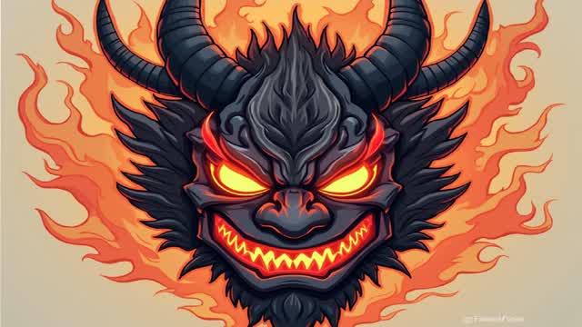 Fire Oni Mask ONLY