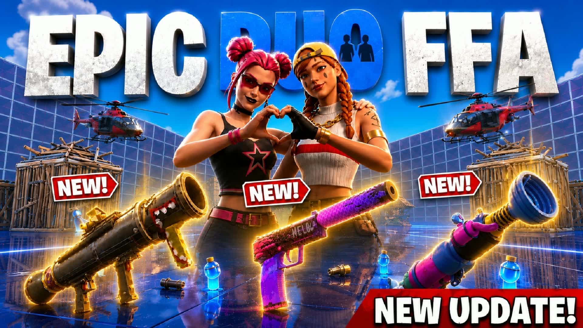 EPIC DUO FFA - ALL GUNS & RIDES — Fortnite island 5959-4480-3748 by SunnyKoala_Dayi