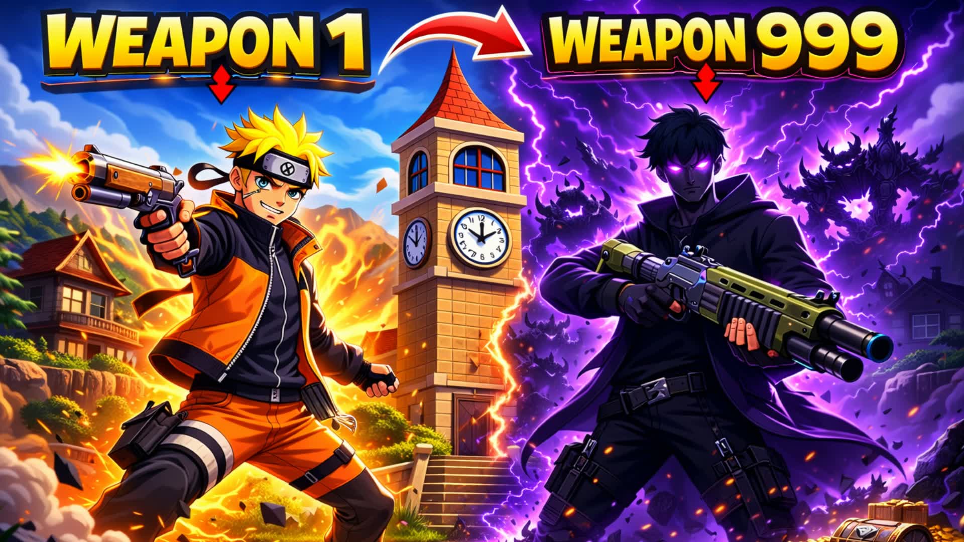 😎 GUN GAME 🔫  AURA ONE SHOT