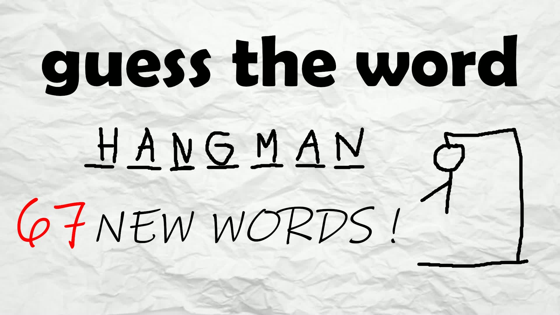 ‼️UPDATE : 67 NEW WORDS !📝Hangman