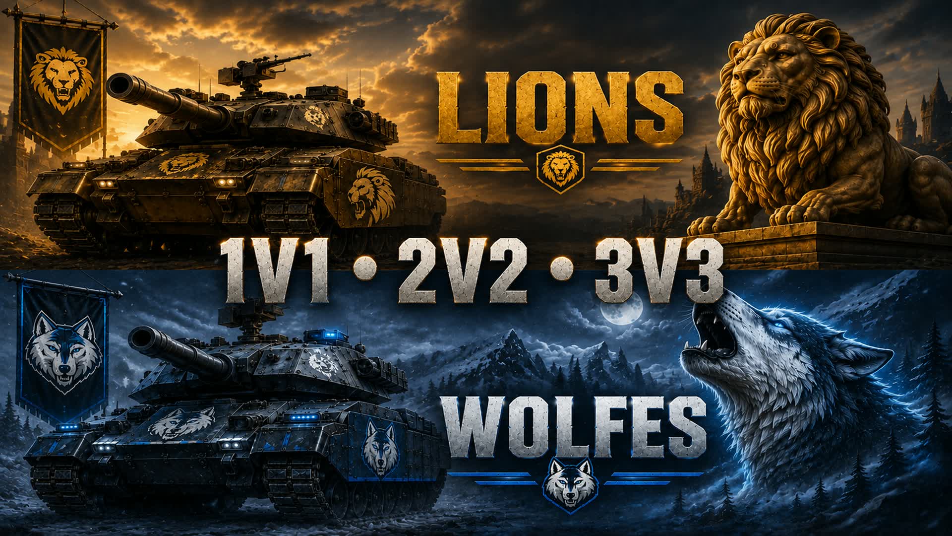 TANKS : LIONS VS WOLFES - 1V1 2V2 3V3 — Fortnite island 0125-7446-4765 by BERNIE-X