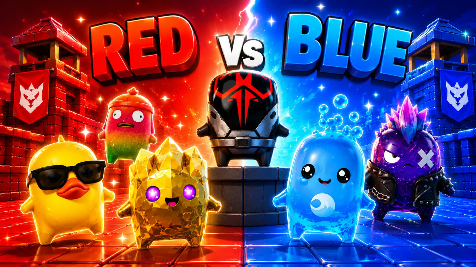 RED 🔴 vs 🔵 BLUE Team Battle Arena